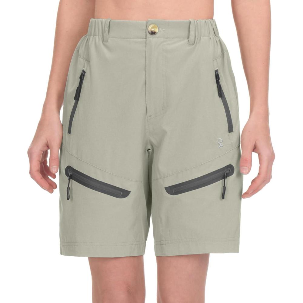 imageLittle Donkey Andy Womens Stretch Quick Dry Cargo Shorts for Hiking TravelB4 Khaki