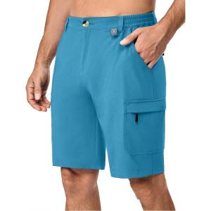 Little Donkey Andy Men’s 10 Inch Quick Dry Cargo Shorts Stretch Lightweight Outdoor Hiking Shorts UPF 50(Horizon Blue)