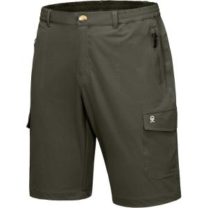 Little Donkey Andy Men’s 11 Inch Quick Dry Bermuda Stretch Cargo Shorts Hiking Travel Golf(B Army Green)