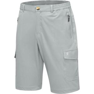 Little Donkey Andy Men’s 11 Inch Quick Dry Bermuda Stretch Cargo Shorts Hiking Travel Golf(B Light Grey)