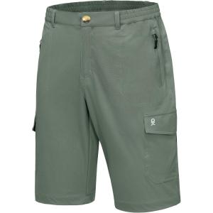 Little Donkey Andy Men’s 11 Inch Quick Dry Bermuda Stretch Cargo Shorts Hiking Travel Golf(B Silver Sage)
