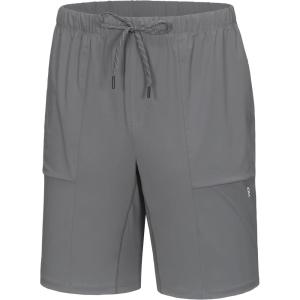 Little Donkey Andy Men’s Capri Pants Quick Dry Stretch Cool 3/4 Capri Jogger Shorts Gym Running Hiking Track Shorts(A-grey)