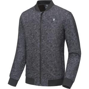 Little Donkey Andy Men’s Fleece Bomber Jacket Lightweight Softshell Windbreaker Jacket Casual Spring Fall Coat(Black Floral)