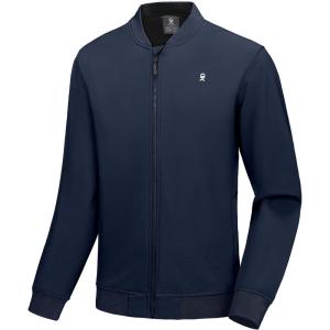 Little Donkey Andy Men’s Fleece Bomber Jacket Lightweight Softshell Windbreaker Jacket Casual Spring Fall Coat(Ensign Blue)