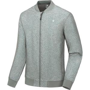 Little Donkey Andy Men’s Fleece Bomber Jacket Lightweight Softshell Windbreaker Jacket Casual Spring Fall Coat(Grey Floral)