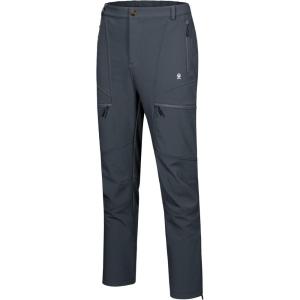 Little Donkey Andy Men’s Fleece Lined Softshell Pants for Hiking SKiiing(6 Pockets-grey)