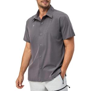 Little Donkey Andy Men’s Lightweight Quick Dry Shirts for Hiking Travel Breathable UPF50 Relaxed Fit(Grey)