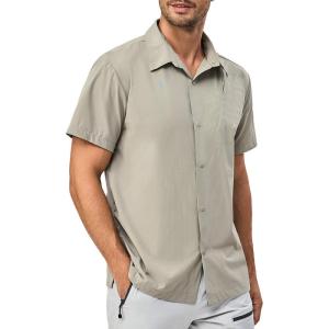 Little Donkey Andy Men’s Lightweight Quick Dry Shirts for Hiking Travel Breathable UPF50 Relaxed Fit(Khaki)