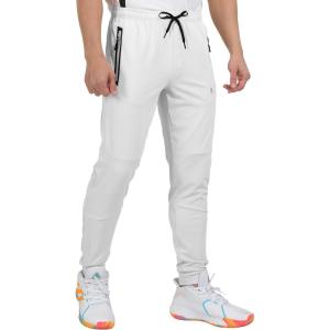 Little Donkey Andy Men’s Lightweight Tapered Joggers, Quick-Dry Stretch Athletic Track Pants for Running, Gym, and Training(4.white)