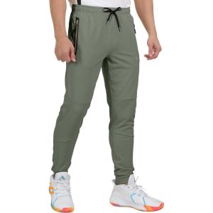Little Donkey Andy Men’s Lightweight Tapered Joggers, Quick-Dry Stretch Athletic Track Pants for Running, Gym, and Training(6.sage)