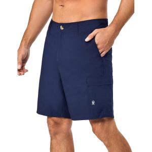 Little Donkey Andy Men’s Quick Dry Shorts Lightweight Bermuda with Pockets for Golf Hiking Camping Travel(B Navy Blue)