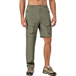 Little Donkey Andy Men’s Quick Dry Zip Off Convertible Pants Elastic Lightweight Hiking Travel Golf(Laurel Oak)