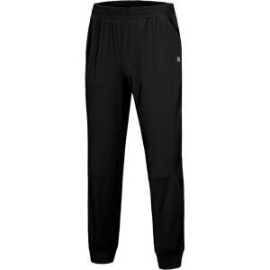 Little Donkey Andy Men’s Quick-Drying Running Pants, Stretch Cooling Performance Mens Joggers with Pockets(Black)