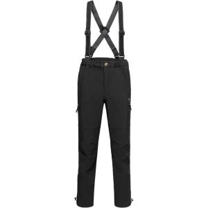 Little Donkey Andy Mens Ski Bibs Fleece Insulated Snow Pants Water-Resistant Snowboard Pant Winter with Detachable Suspenders(Black)