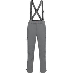 Little Donkey Andy Mens Ski Bibs Fleece Insulated Snow Pants Water-Resistant Snowboard Pant Winter with Detachable Suspenders(Steel Gray)
