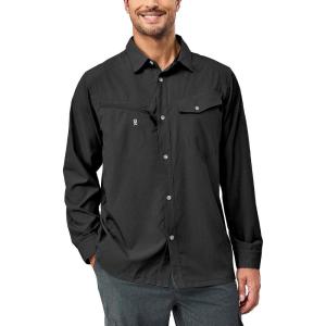Little Donkey Andy Mens UPF 50+ UV Protection Long Sleeve Lightweight Shirt Breathable Quick Dry Hiking Fishing Shirts(Black)