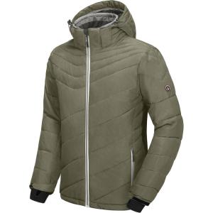 Little Donkey Andy Men’s Warm Windproof Ski Insulated Jacket Water Repellent Winter Snowboarding Snow Coat(Vetiver Green)