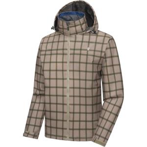 Little Donkey Andy Mens Windbreaker Shell Jacket Lightweight Hooded Waterproof Rain Jacket Raincoat for Outdoor Hiking Travel(Green Plaid)