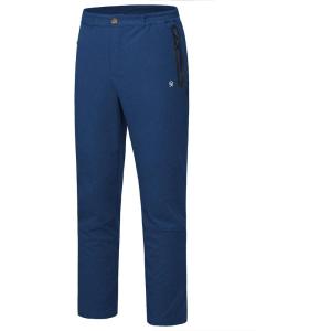 Little Donkey Andy Men’s Windproof Fleece Lined Hiking Cargo Pants Water Repellent Softshell Ski Snow Pants(B6.blue Heather)