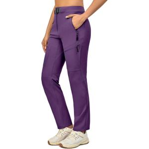 Little Donkey Andy Women’s Lightweight Quick Dry Hiking Pants, UPF 50 Outdoor Pants for Work Travel, Water-Resistant(Purple)
