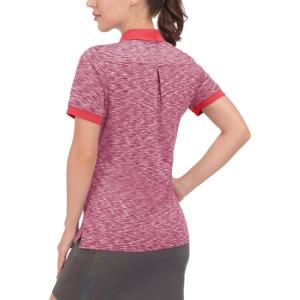 Little Donkey Andy Women’s Lightweight Sport Cool DRI UPF 50+ Polo Shirt, Moisture-Wicking Performance with 3-Buttons(Heather Red)