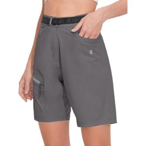 Little Donkey Andy Women’s Quick Dry Lightweight Bermuda Golf Cargo Shorts Stretch Business Travel Hiking Shorts(Gray)