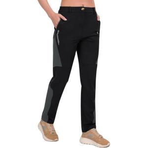 Little Donkey Andy Women’s Quick Dry Lightweight Hiking Pants(Black/Grey)