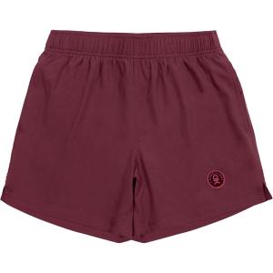 Little Donkey Andy Women’s Quick-Dry Running Shorts, High Waist Stretch Workout Hiking Bicycle Athletic Shorts with Liner(C6.built-in Brief- Dark Red)