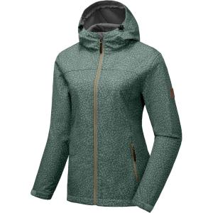 Little Donkey Andy Women’s Softshell Jacket Hooded Windproof Fleece Lined Jackets, Lightweight(C.gray Floral)