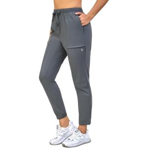 Little Donkey Andy Women’s Ultra Stretch Quick Dry Cool Ankle Pants Drawstring Active Travel Hiking(Gray)