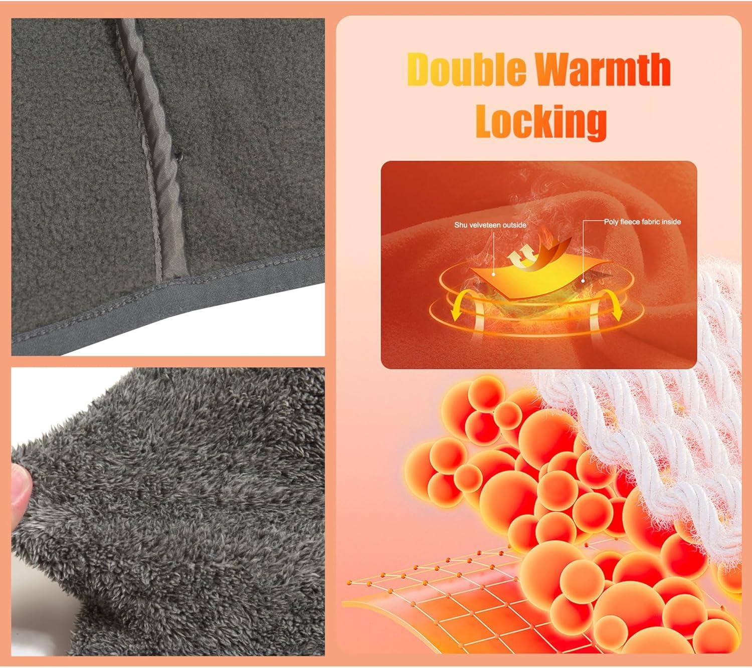 imageLittle Donkey Andy Mens Fuzzy Fleece Jacket Sherpa Jackets Full Zip Up Thermal Coat with 3 Zipper Pockets for Fall WinterHeather Gray