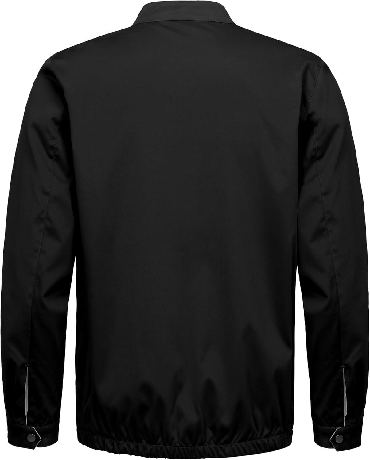 imageLittle Donkey Andy Mens Lightweight Reversible Bomer Jacket Windproof Water Resistant Coat Running GolfA Black B Light Gray