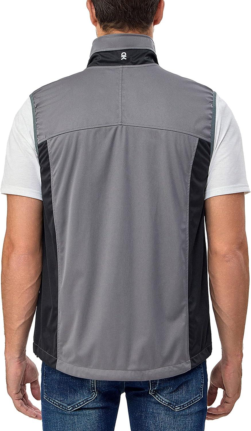 imageLittle Donkey Andy Mens Lightweight Softshell Vest Windproof Sleeveless Jacket for Running Hiking Cycling GolfGrey