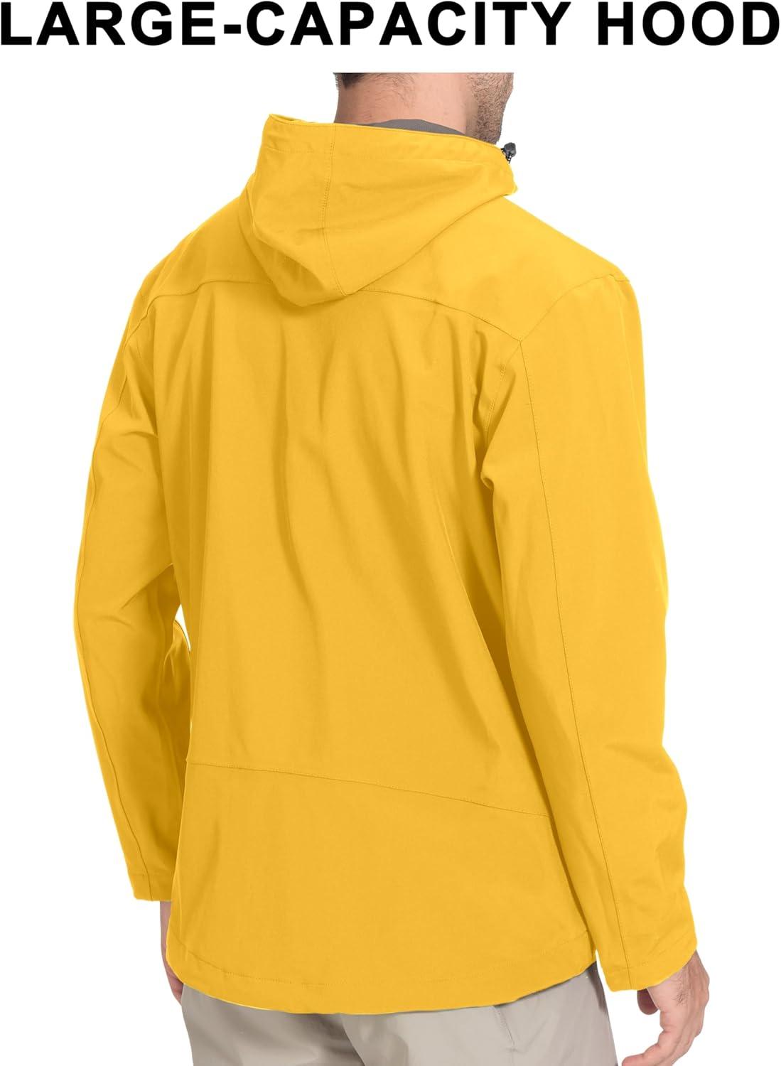 imageLittle Donkey Andy Mens Rain Hiking Jackets Waterproof Windproof Breathable Shell Coats Travel FishingNew Yellow