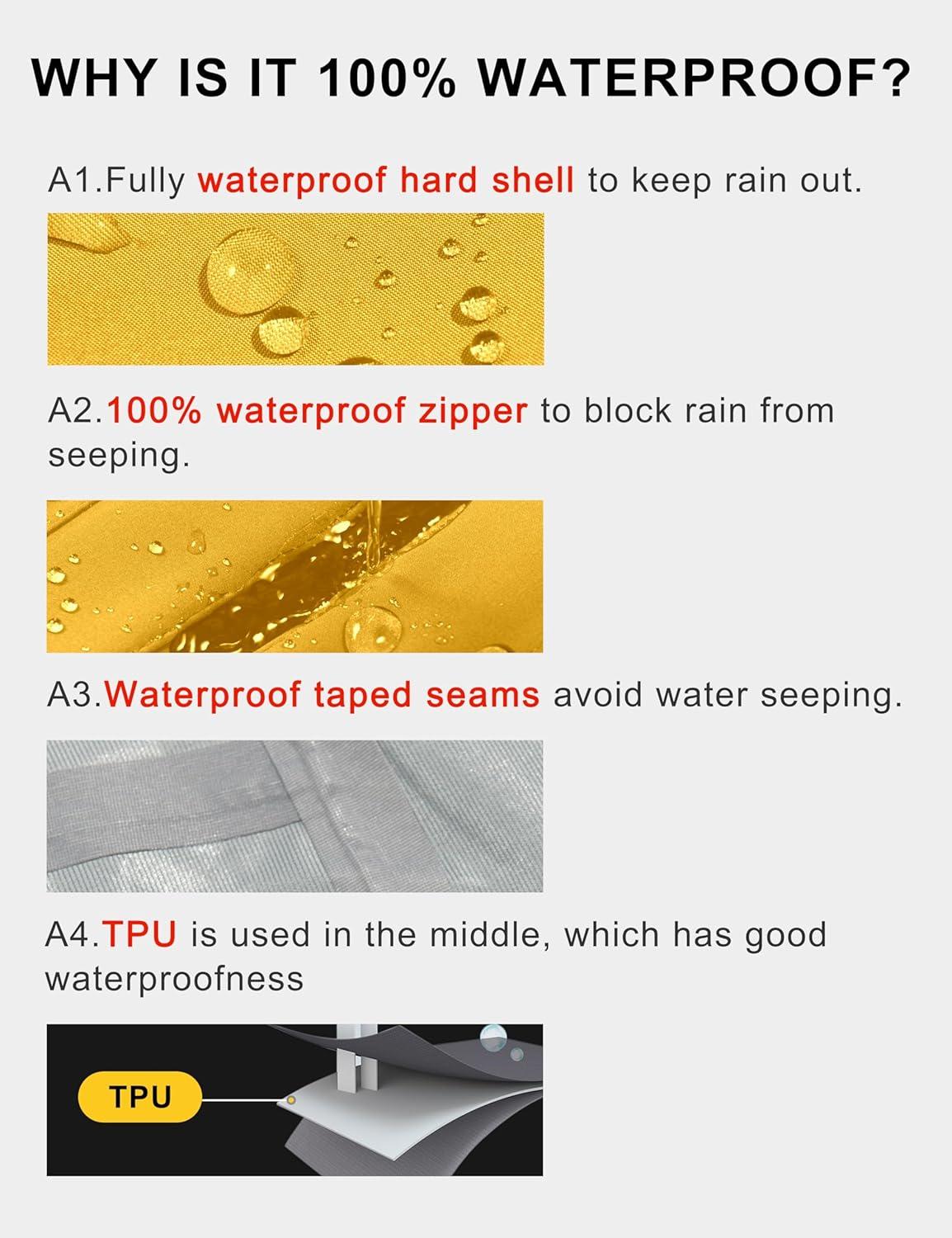 imageLittle Donkey Andy Mens Rain Hiking Jackets Waterproof Windproof Breathable Shell Coats Travel FishingNew Yellow