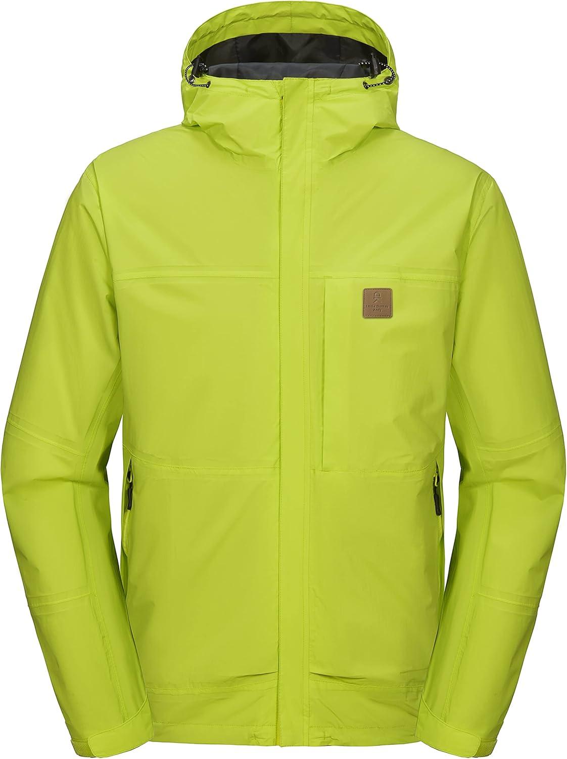 imageLittle Donkey Andy Mens Waterproof Rain Jacket Windproof Light Jacket Outdoor Rain Shell with Hood for Hiking Travel GolfLove Bird