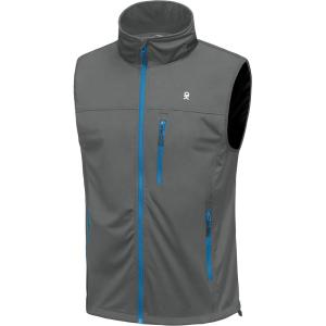 Little Donkey Andy Men’s Lightweight Softshell Vest, Windproof Sleeveless Jacket for Running, Hiking, Cycling, Golf(Pure Grey)