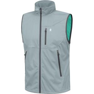 Little Donkey Andy Men’s Lightweight Softshell Vest Windproof Sleeveless Jacket for Travel Hiking Running Golf(Light Gray)