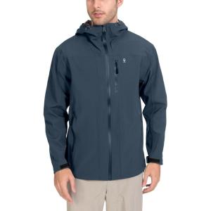 Little Donkey Andy Men’s Rain Hiking Jackets Waterproof Windproof Breathable Shell Coats Travel Fishing(New Deep Blue)