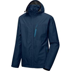 Little Donkey Andy Men’s Waterproof Rain Jacket Outdoor Lightweight Hooded Raincoat for Hiking Golf Travel Fishing(A2.navy)