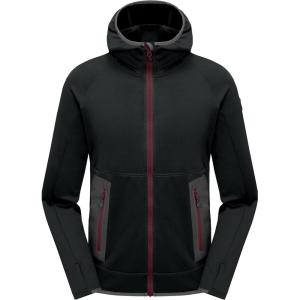 Little Donkey Andy Men’s Winter Ultra Stretch Warm Fleece Running Jacket Thumb Holes Hooded Coat Hiking(Black)