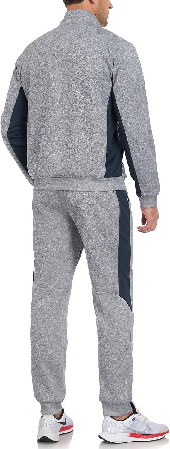 imageLittle Donkey Andy Mens Tracksuit Sweatsuits 2 Piece Set Athletic Jogging Gym Elasticity Activewear Sweat Track Suits SetsRaglanlight Grey