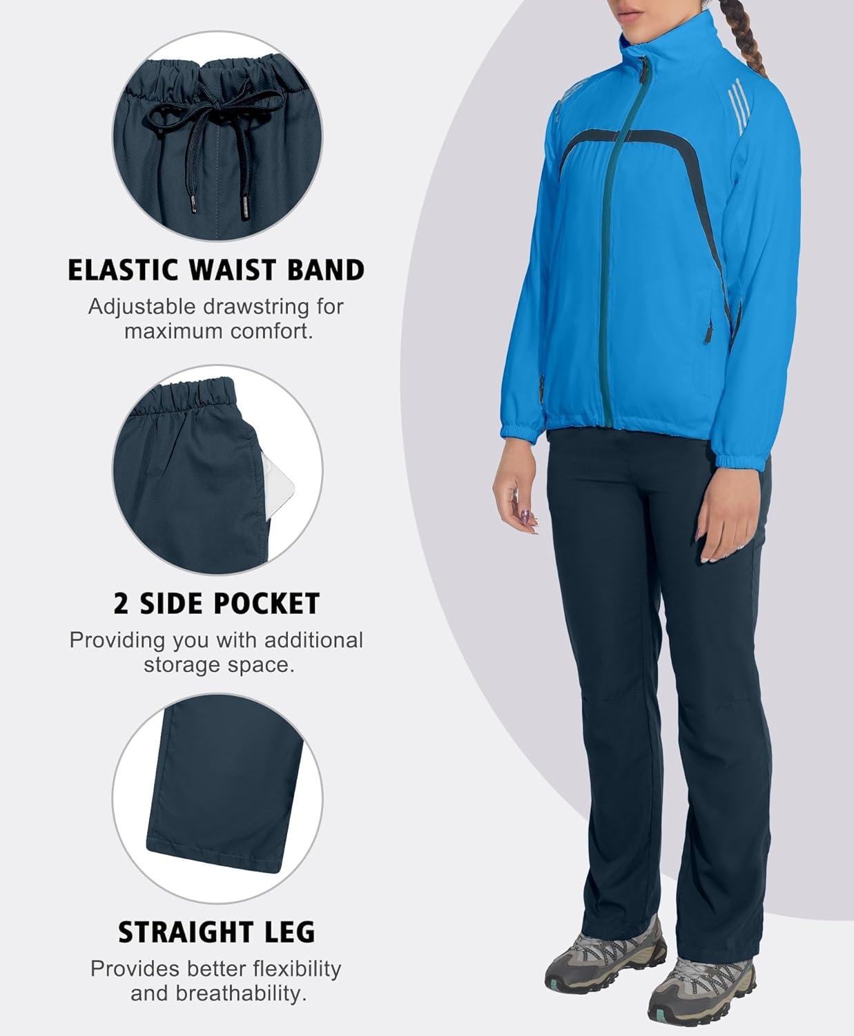 imageLittle Donkey Andy Women Track Suits 2 Piece Set Full ZipUp Jogger Tracksuit Set Lightweight Running Suits with Zip PocketsNavy