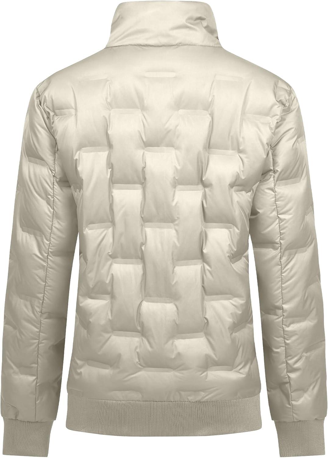 imageLittle Donkey Andy Womens Puffer Jacket Lightweight Quilted Jackets Winter Warm Light Stand Collar Jacket with 3 PocketsKhaki