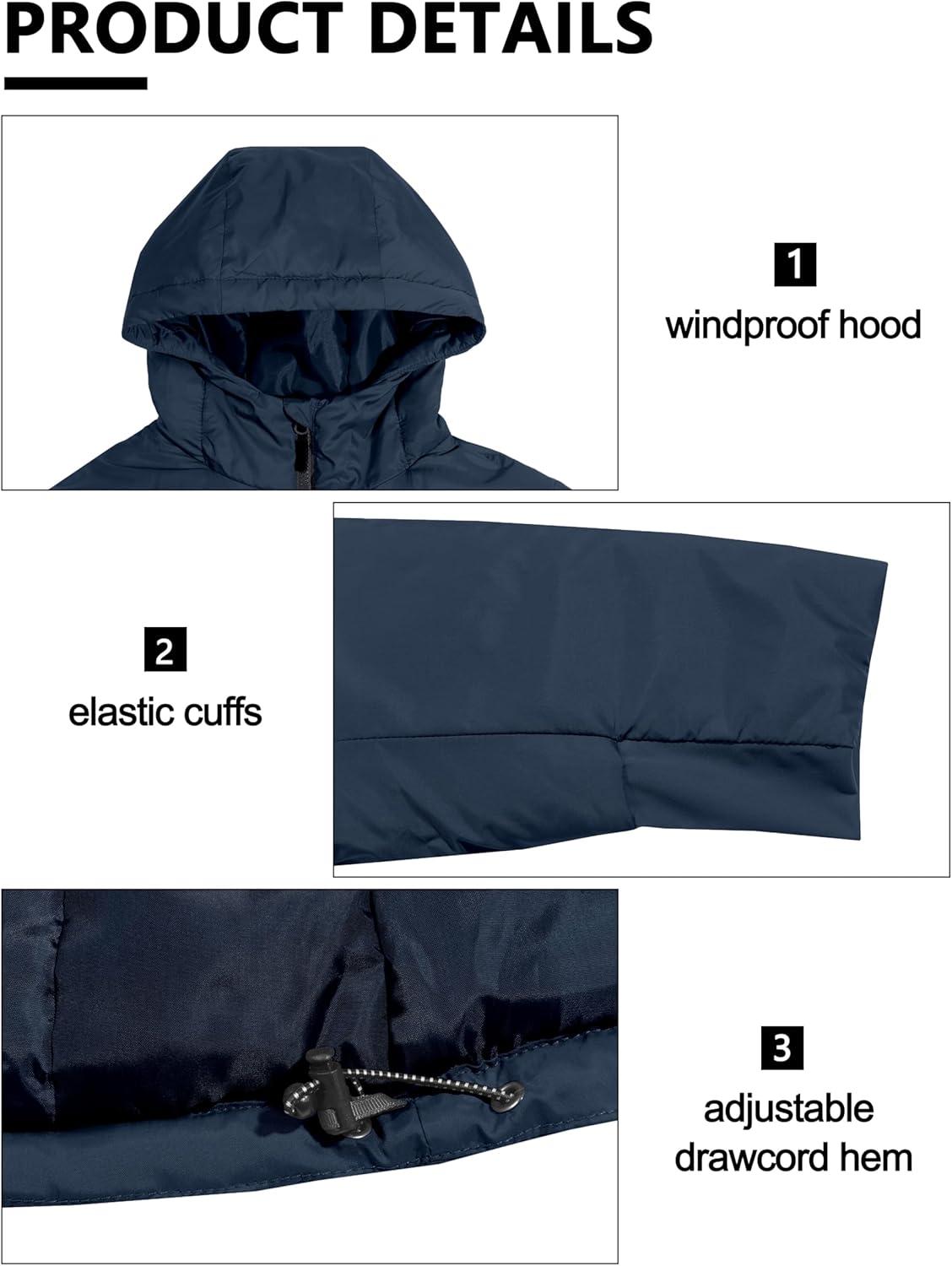 imageLittle Donkey Andy Womens Puffer Jacket Lightweight Windproof Warm for Hiking Travel Ski with Recycled InsulationBlue