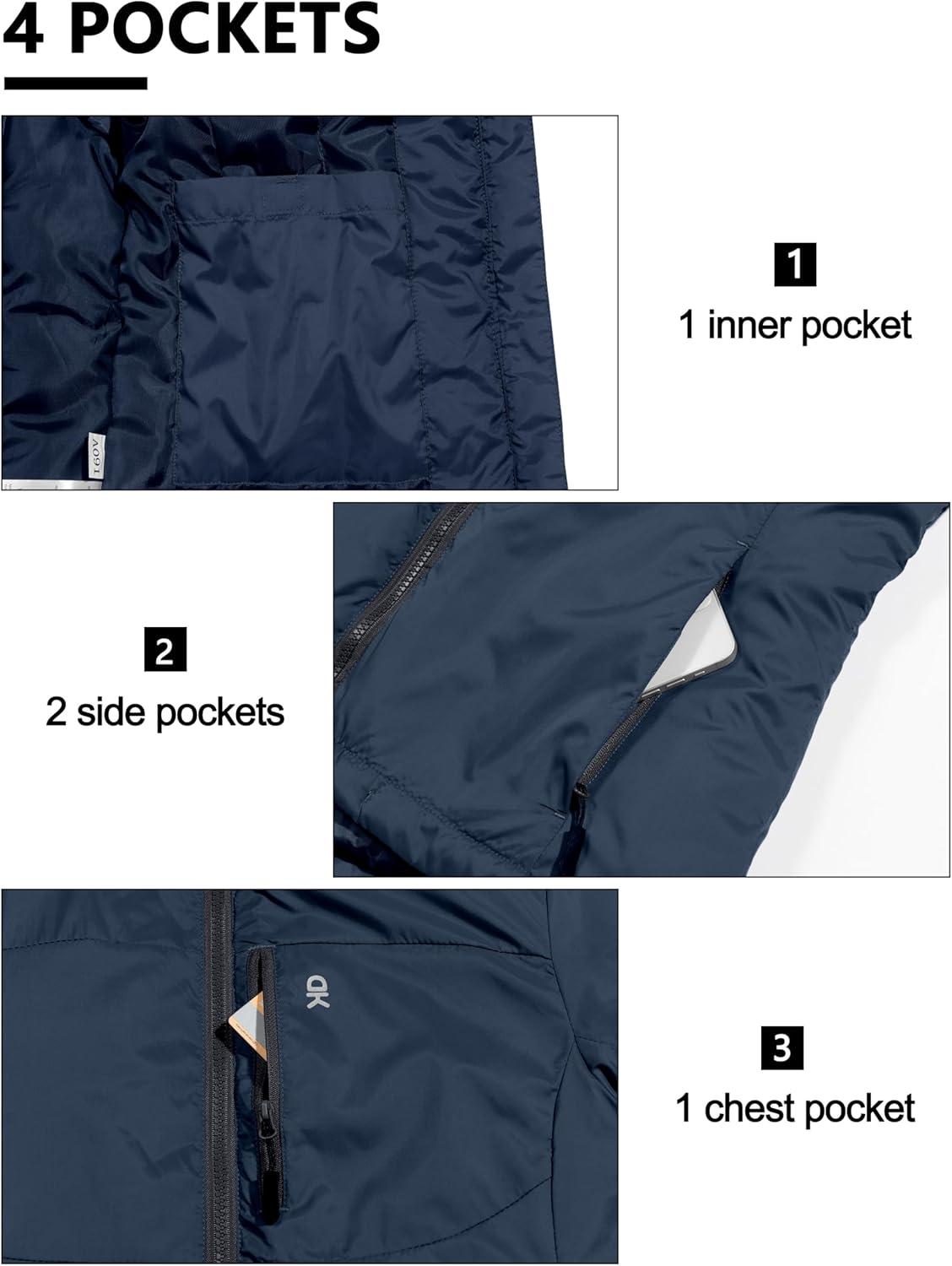 imageLittle Donkey Andy Womens Puffer Jacket Lightweight Windproof Warm for Hiking Travel Ski with Recycled InsulationBlue