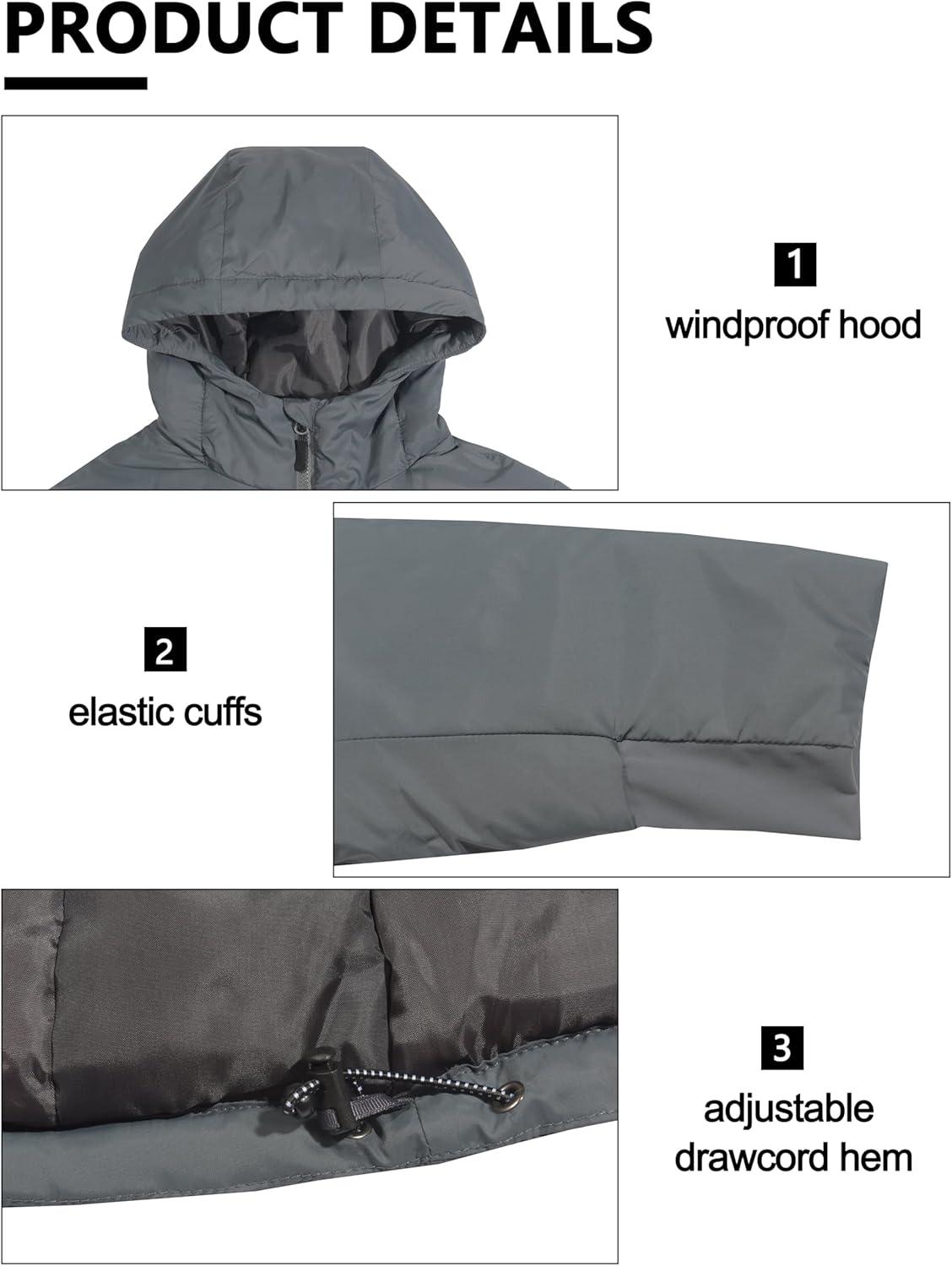 imageLittle Donkey Andy Womens Puffer Jacket Lightweight Windproof Warm for Hiking Travel Ski with Recycled InsulationGrey