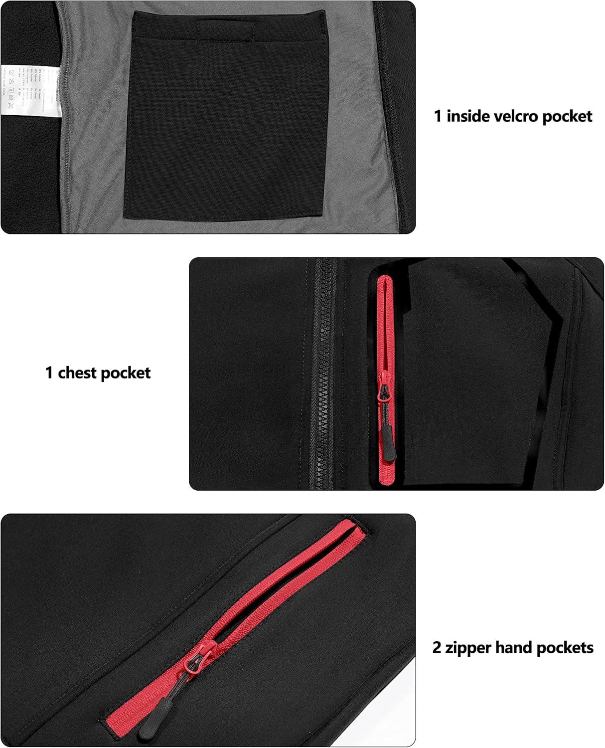 imageLittle Donkey Andy Womens Softshell Hiking Jackets Ski Snow Fleece Lined Lightweight Windproof Removable Hood