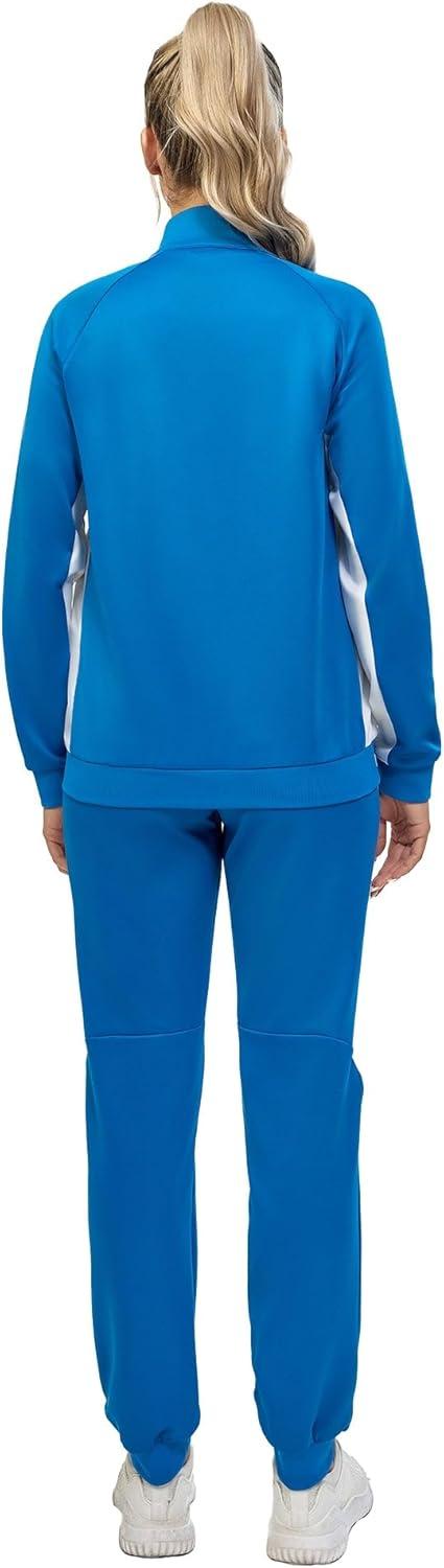 imageLittle Donkey Andy Womens Tracksuit Set 2 Piece Sweatsuit Outfits Long Sleeve Zip Up Lounge Jogger Set with Zipper PocketRaglansky Blue