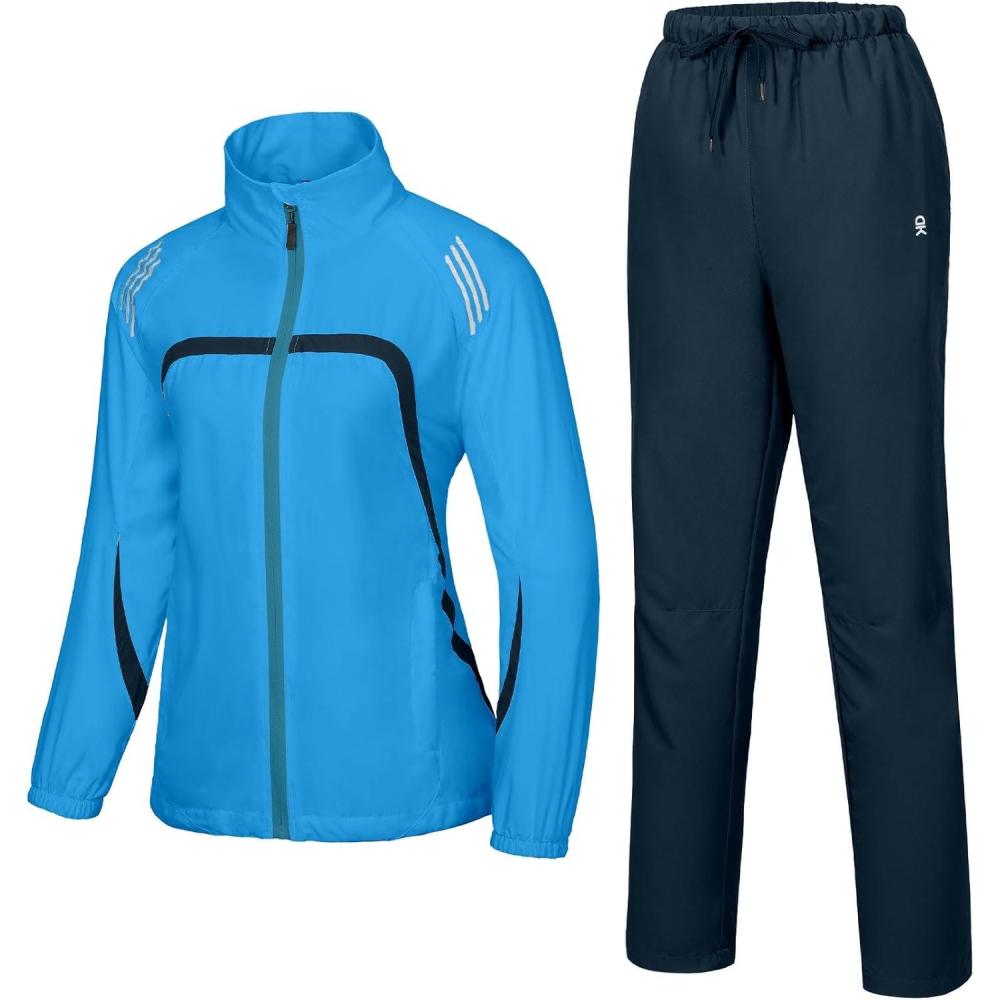 imageLittle Donkey Andy Women Track Suits 2 Piece Set Full ZipUp Jogger Tracksuit Set Lightweight Running Suits with Zip PocketsNavy